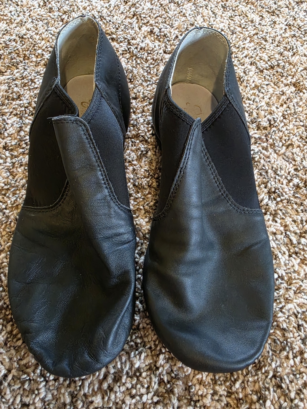 Black Women's Slip-On Leather Dance Shoes Size 11